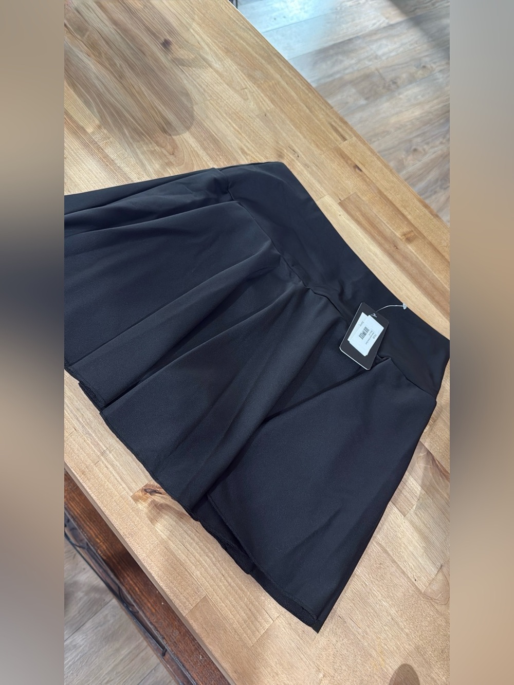Black Pleated Athletic Mini Skirt